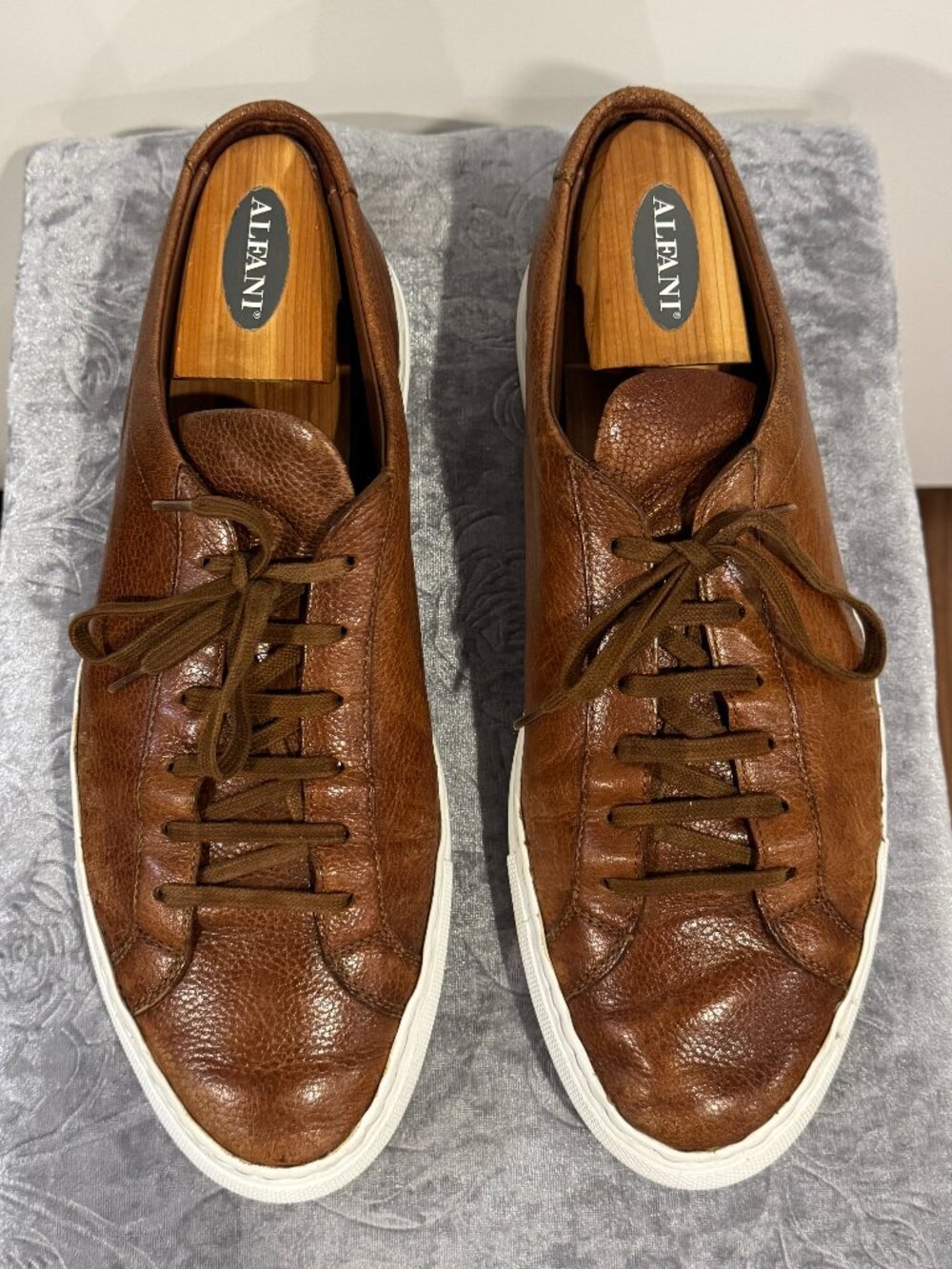 Common Projects Original Achilles Low 1812 Brown Grain Leather Sneakers EU 42